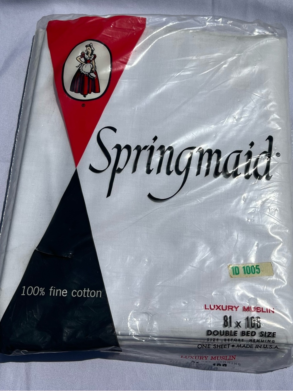Vintage Springmaid Luxury Muslin 100% Cotton USA Flat Sheet Double 81x108